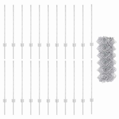 Ogrodzenie z słupkami Srebrny 0.8 x 25 m Stal na Arena.pl
