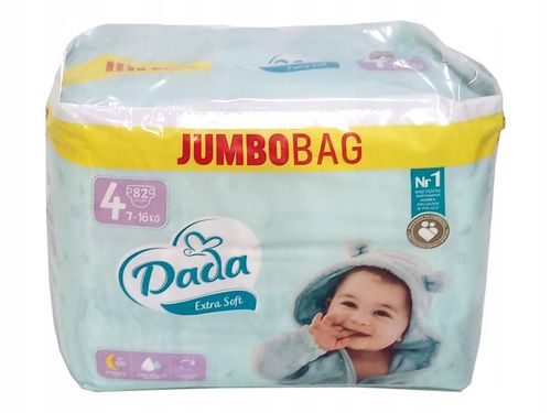 Pieluchy Dada Extra Soft 4 JumboBag - 82szt na Arena.pl