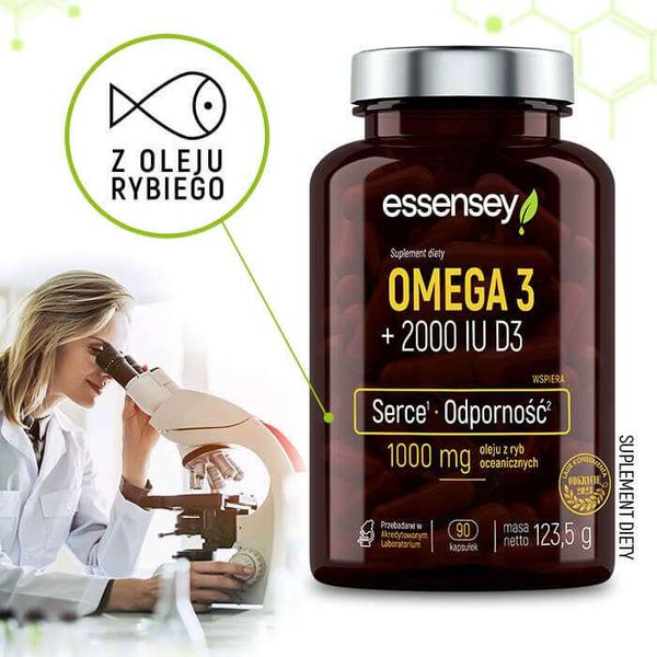Essensey - Omega 3 + 2000 IU D3 - 90 kaps. zdjęcie 4