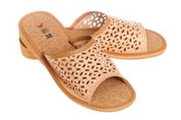 Góralskie kapcie skórzane wygodne pantofle przewiewne pw170 Obuwie 35