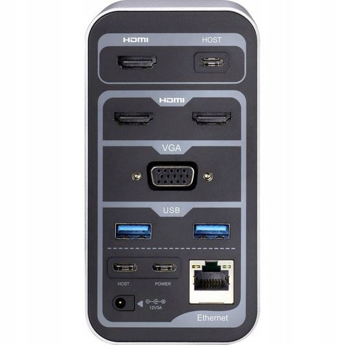 Stacja dokująca USB C HUB ADAPTER RJ45 Przejściówka HDMI do 4 monitorów na Arena.pl