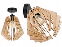 Lampa kinkiet E27 ścienny ruch loft Drewno na E27