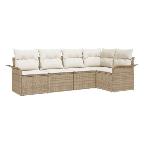 Zestaw Sof na Ogród 5 pcs 242.5 x 132.5 x 85 cm Polirattan na Arena.pl