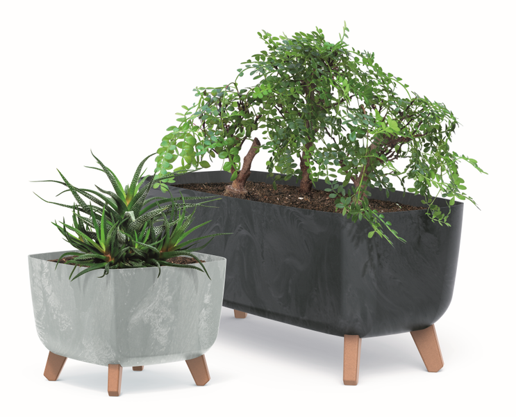 Doniczka kwadratowa GRACIA SQUARE BETON EFFECT DGQL400E-S433, Kolor Antracyt, Prosperplast, Wymiary 39x39x27 cm zdjęcie 3