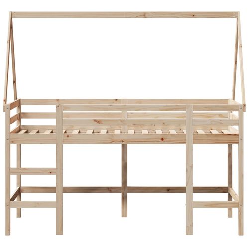 Łóżko na antresoli, z drabiną i dachem, 90x200 cm, sosna na Arena.pl