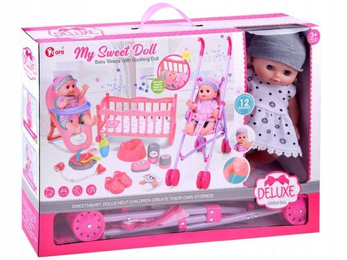 Zestaw lalka interaktywna wózek krzesełko ZA4286 na Arena.pl