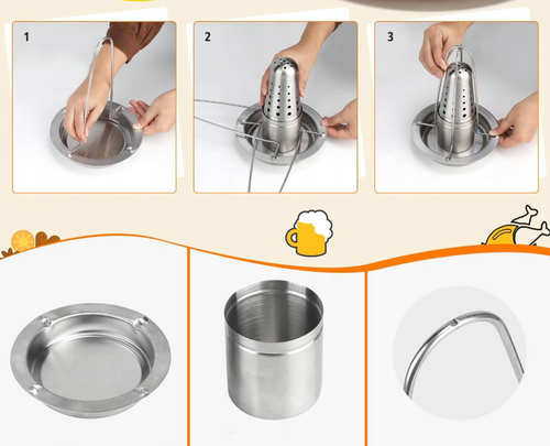 stojak na kurczaka ze stali nierdzewnej grilli 777536 na Arena.pl