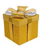 Złote Pudełko Na Prezent ŚWIĄTECZNE DEKORACYJNE POD CHOINKĘ 30x30x30cm