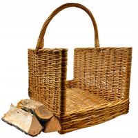 KOSZ WIKLINOWY NA DREWNO DO KOMINKA PROSTY JASNY KOSZYK WIKLINA Rozmiar L