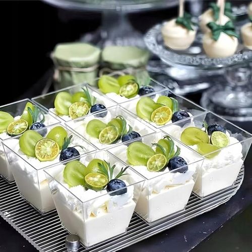 Pucharki Kwadratowe do deserów 120ml 50szt na przekąski desery pojemniki na Arena.pl