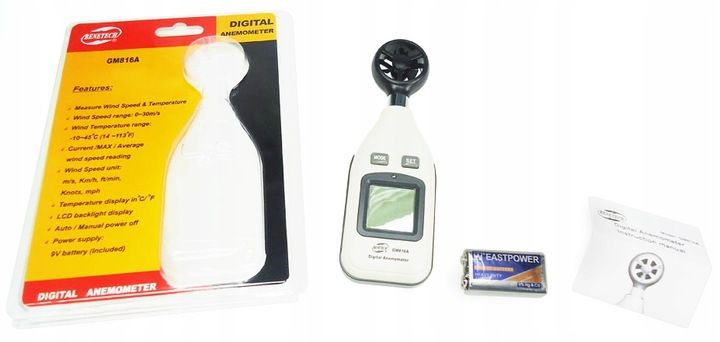 ANEMOMETR WIATROMIERZ MIERNIK WIATRU TEMPERATURY POMIAR PRĘDKOŚCI POWIETRZA zdjęcie 9