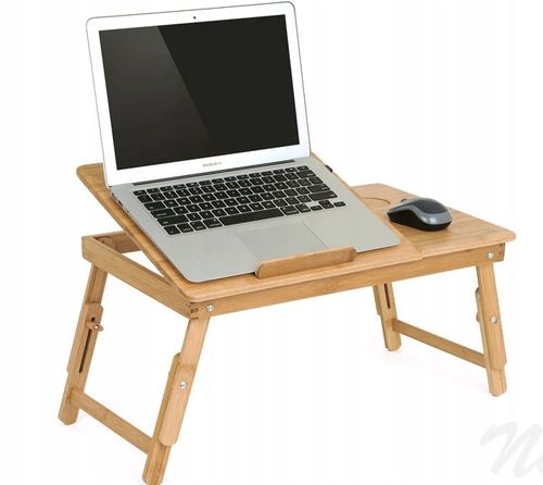 STOLIK pod LAPTOPA do ŁÓŻKA KOMPUTER PODSTAWKA PÓŁKA DREWNIANY REGULOWANY na Arena.pl