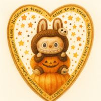 CIASTKO LUKROWANE HALLOWEEN NO.7 ROZ.S SERCE RĘCZNIE ROBIONE