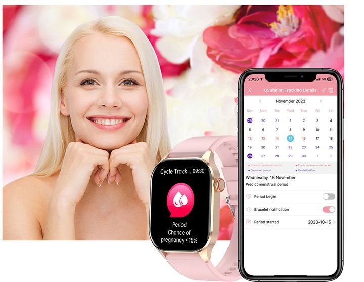 Zegarek Damski Smartwatch 380MAH ROZMOWY AMOLED Z Pomiar Cukru Ciśnienie zdjęcie 4