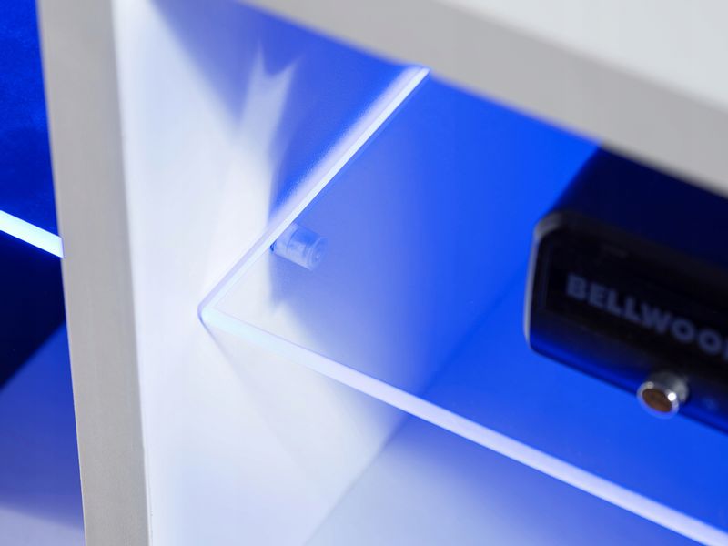 Pan Igiełka Meblościanka Blue LED  Czarny Biały Dąb Wotan 5 Elementów Salon zdjęcie 13