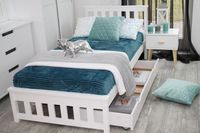 Łóżko drewniane IGA 100x200 BIAŁE + stelaż sypialnia producent