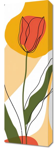 Obraz 30x90cm Przerysowany Tulipan zdjęcie 1