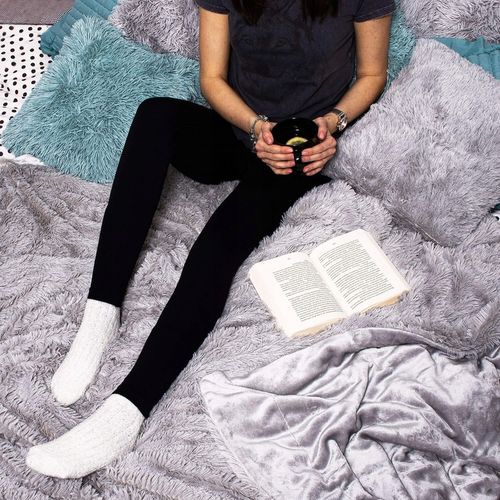 KOC WŁOCHACZ NARZUTA NA ŁÓŻKO PLED MIĘKKI GRUBY CIEPŁY 220x240 cm SZARY na Arena.pl