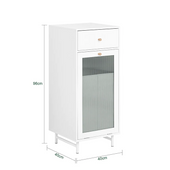 Szafka na pranie otwierana szklane drzwi torba na pranie do łazienki biała