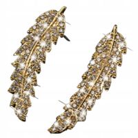 Kolczyki skrzydełka cyrkonia celebrytka złoto Hit