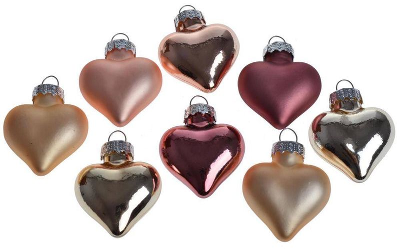 Kpl 8 bombek szklanych serduszek zdjęcie 1