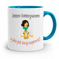 Kubek Błękitny Weterynarza Jestem Weterynarzem Z Nadrukiem Ze Zdjęciem