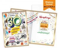 karnet 30 urodziny mega duży 33x27cm p-038