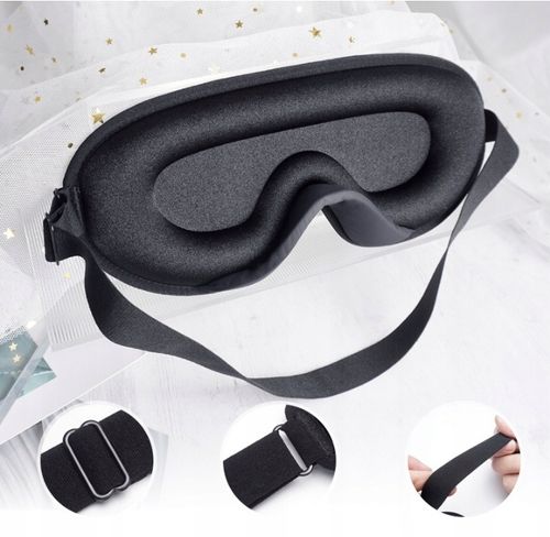 OPASKA NA OCZY DO SPANIA MASKA 3D REGULOWANA CZARNA + ZATYCZKI DO USZU na Arena.pl