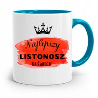 Kubek Błękitny Prezent Dla Listonosza Najlepszy Z Nadrukiem Ze Zdjęciem