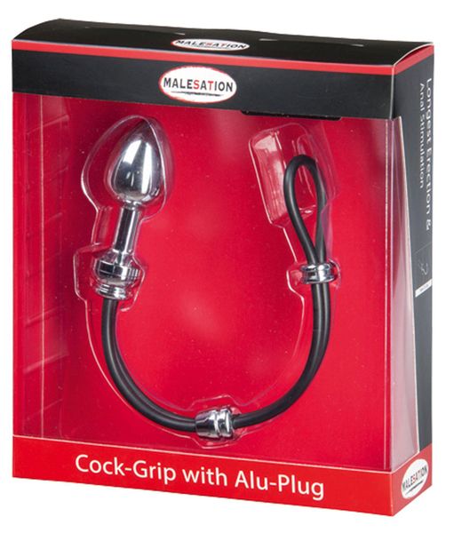 MALESATION Cock-Grip with Alu-Plug small, chrome zdjęcie 1