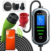 Ładowarka EV Typ 2 7kW WiFi TUYA LCD CEE 32A 5m mobilna wallbox 2w1 Qoltec