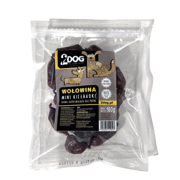 2Dog Mini Kiełbaski WOŁOWINA 160g zdjęcie 1