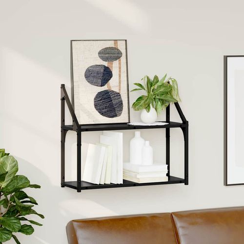 Półka ścienna z półką Czarny dąb 60 x 21 x 51 cm na Arena.pl