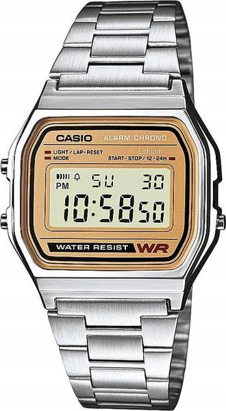 Zegarek srebrny Casio Vintage A158WEA-9EF stoper zdjęcie 1