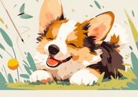 Plakat 84,1x59,4cm Beztroski Corgi