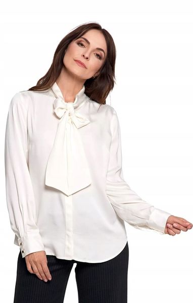 Koszula Damska z Kokardą MORAJ Elegancka Stylowa Bluzka Kobieca - M zdjęcie 7