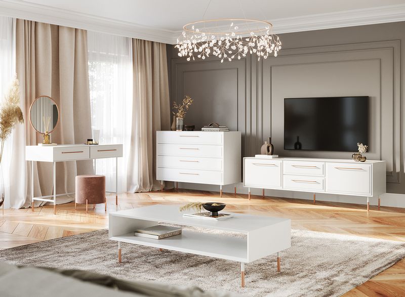 ŁAWA BIAŁA SOSNOWA 120X60 ROSA BIANCA zdjęcie 3