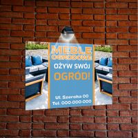 nadruk TABLICZKA reklamowa z lampą led SZYLD dibond 40x30 meble ogrodowe