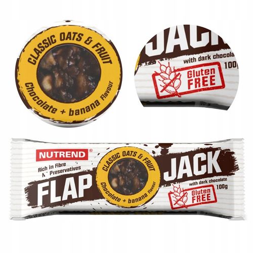 20 x BATON ENERGETYCZNY NUTREND FLAPJACK 100G CZEKOLADA BANAN BEZGLUTENOWY na Arena.pl