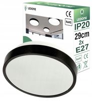 PLAFON czarny lampa oprawa sufitowa na led 2x E27
