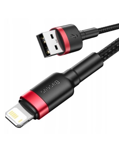 Kabel Lightning USB Baseus Cafule 2A 3m (czarno-czerwony) na Arena.pl