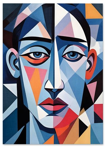 Plakat twarz kubizm portret geometryczny 21x29,7 cm A4 na Arena.pl