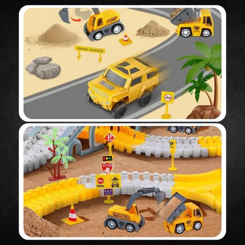 TOR SAMOCHODOWY WYŚCIGOWY DLA DZIECI POJAZDY BUDOWLANE NA PREZENT 255 EL. na Arena.pl