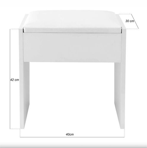 Taboret Do Toaletki Kosmetycznej Siedzisko Białe Pufa na Arena.pl