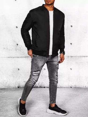 CZARNA MĘSKA KURTKA PRZEJŚCIOWA BOMBER JACKET tx4423 - L na Arena.pl