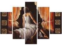 105CM 150CM ZEGAR 5 ELEM PIĘKNA DZIEWCZYNA DRUK OBRAZ