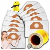 10x WORKI DO ODKURZACZA KARCHER WD3 WOREK WD 3 WD WD 6 SE 4001 Plus