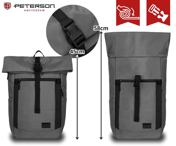 plecak miejski ptn rio-9091 gray zdjęcie 6