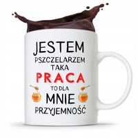 Kubek Prezent Dla Pszczelarza Praca To Przyjemność Z Nadrukiem Ze Zdjęciem