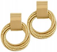 Modne Damskie Złote Kolczyki Retro Wiszące Kółka  N23_A